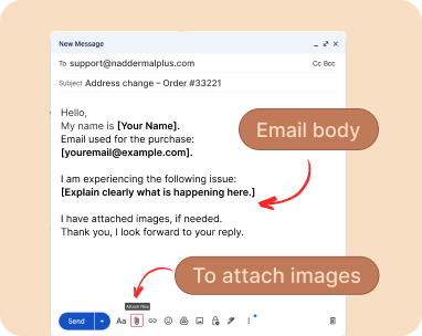 Screenshot showing email body